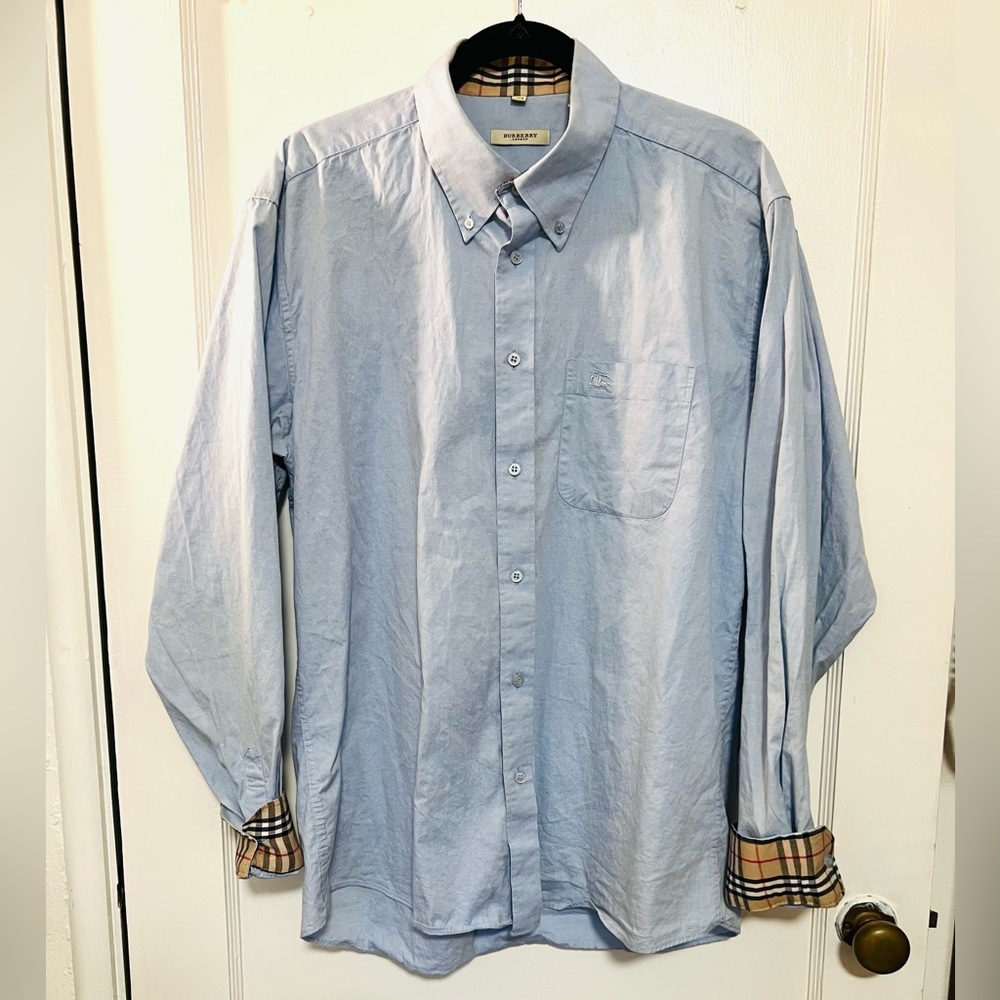 Burberry Mens Oxford Blue Button Down Shirt